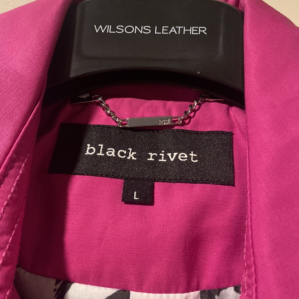 Black Rivet, NWT, pink trench coat, size large - Picture 3 of 7
